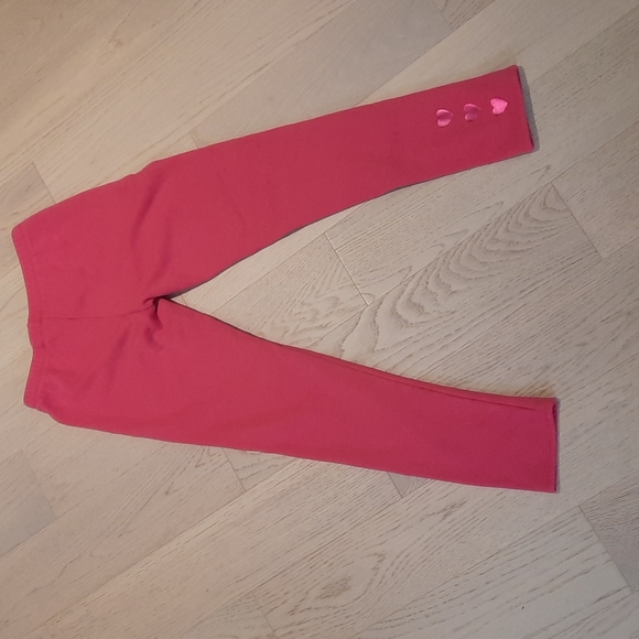 2x Girls pink fleece leggings, one star print and one heart print, size 14 yrs - Picture 3 of 3